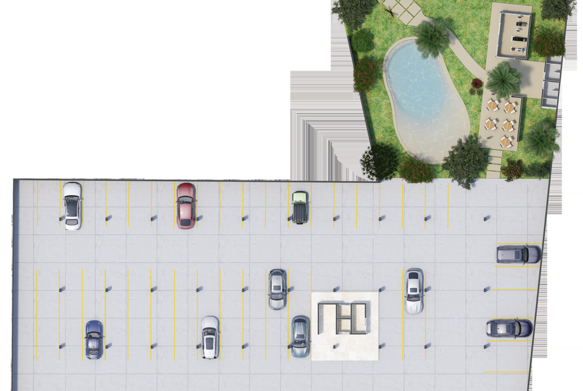HANA NI - plan du rez-de-chaussée, projet immobilier à Cancún