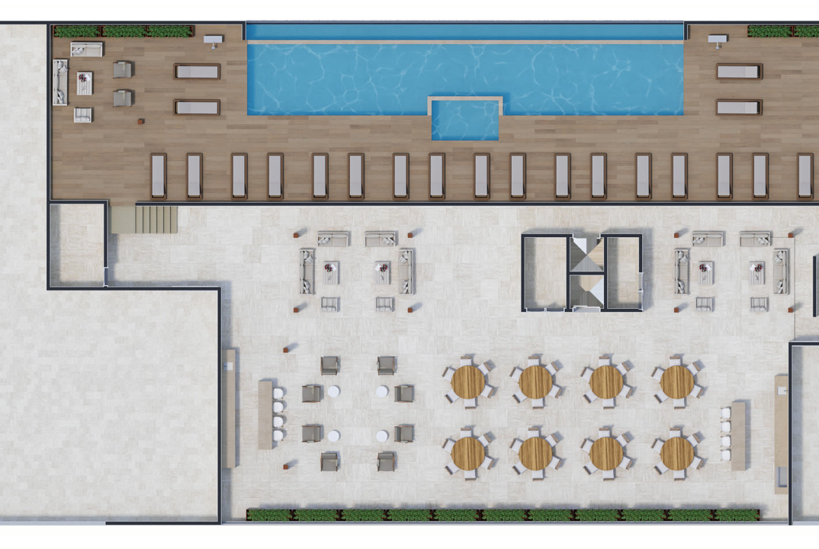 HANA NI - aire commune sur le toit, projet immobilier à Cancún