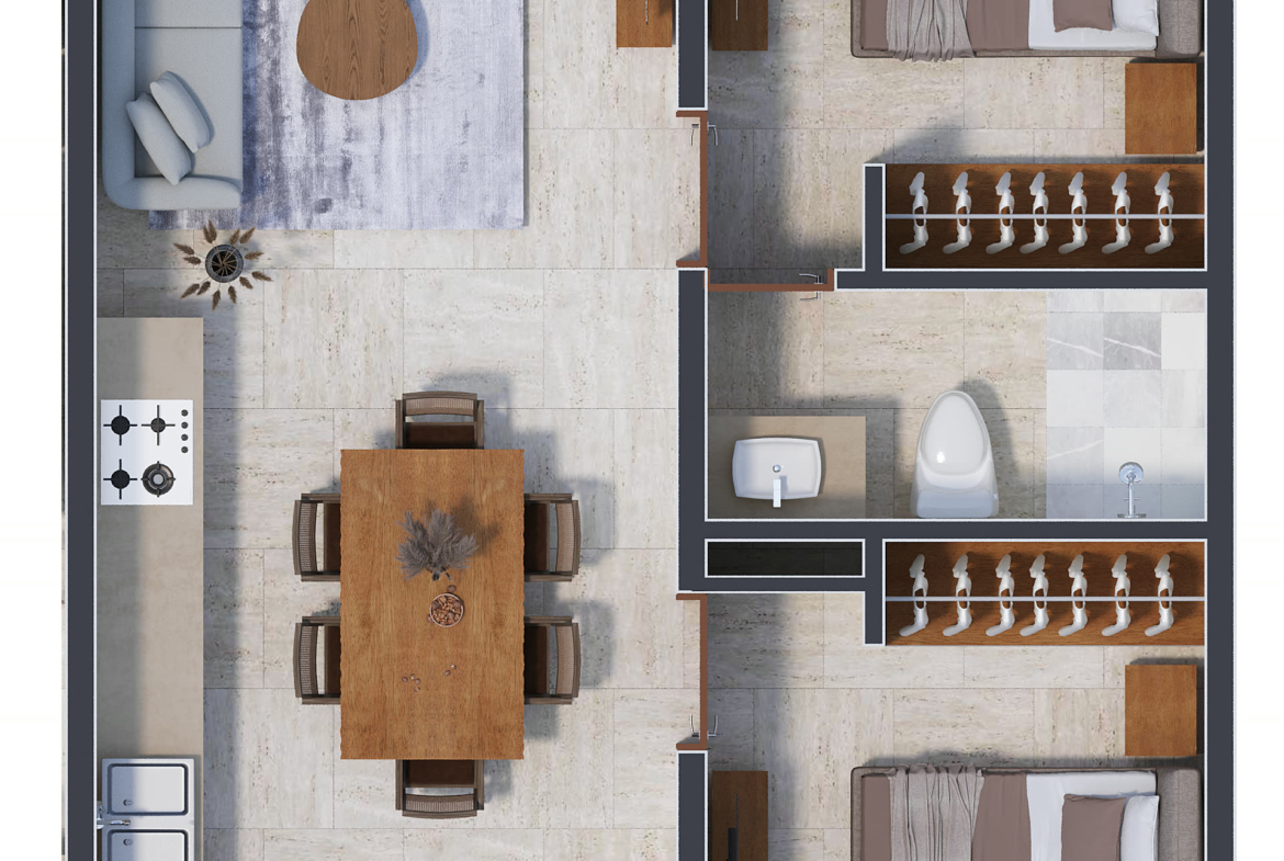 HANA NI - plan typologie A, projet immobilier à Cancún