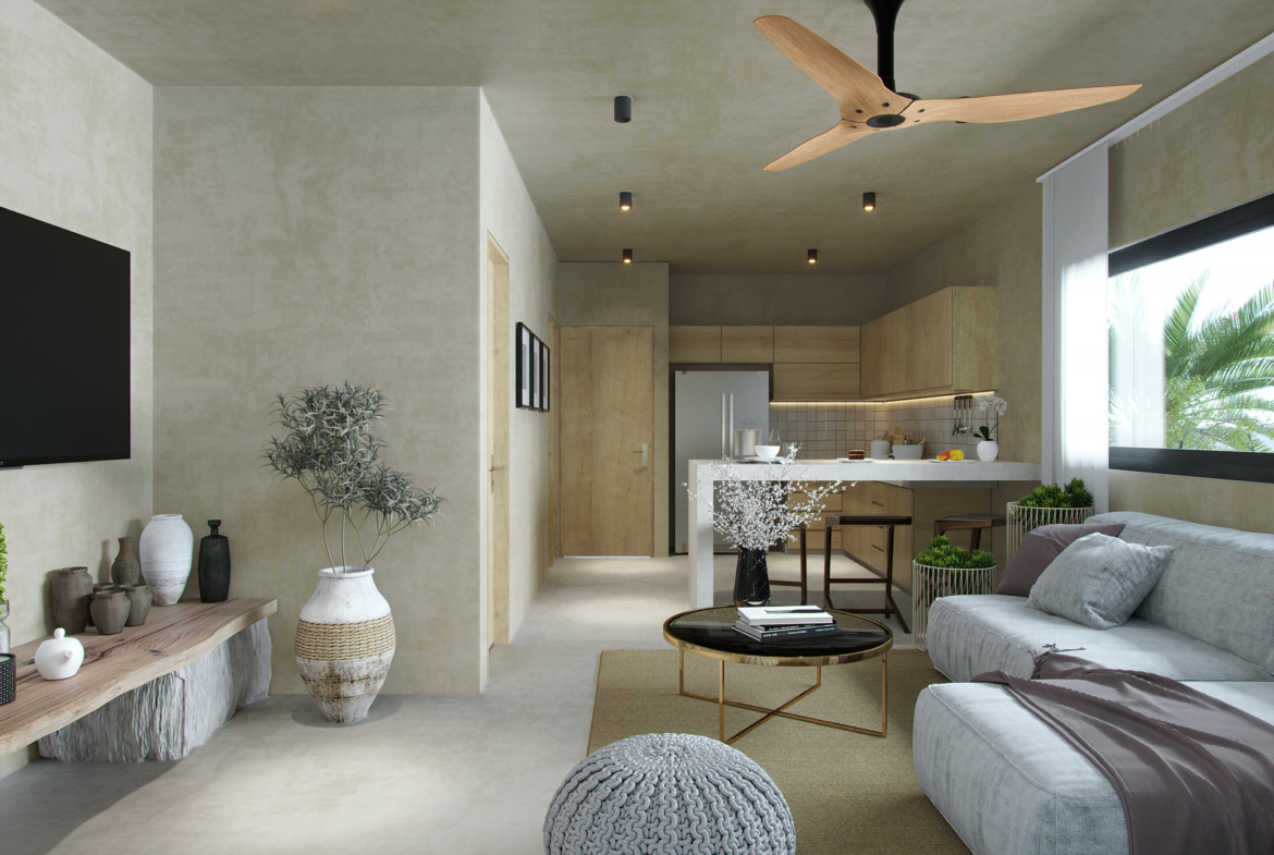 HANA NI - intérieur typologie D, projet immobilier à Cancún