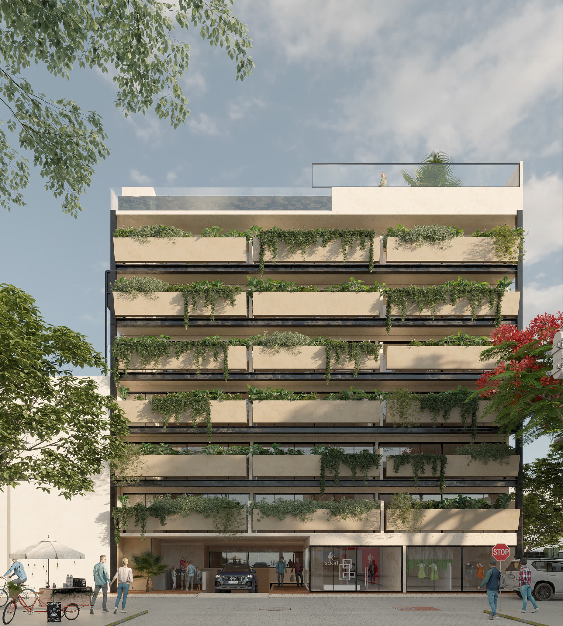 Isabella - façade frontale, projet immobilier Team Dan Alex