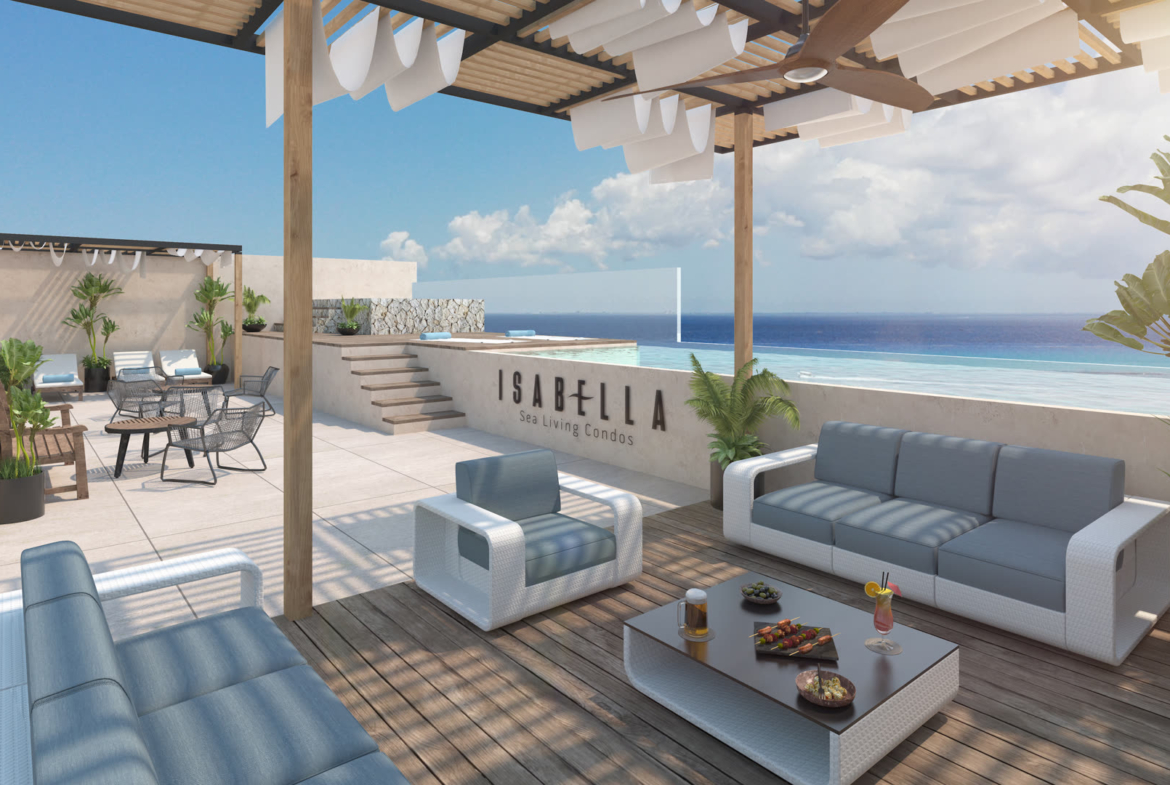 Isabella - lounge rooftop, projet immobilier Team Dan Alex