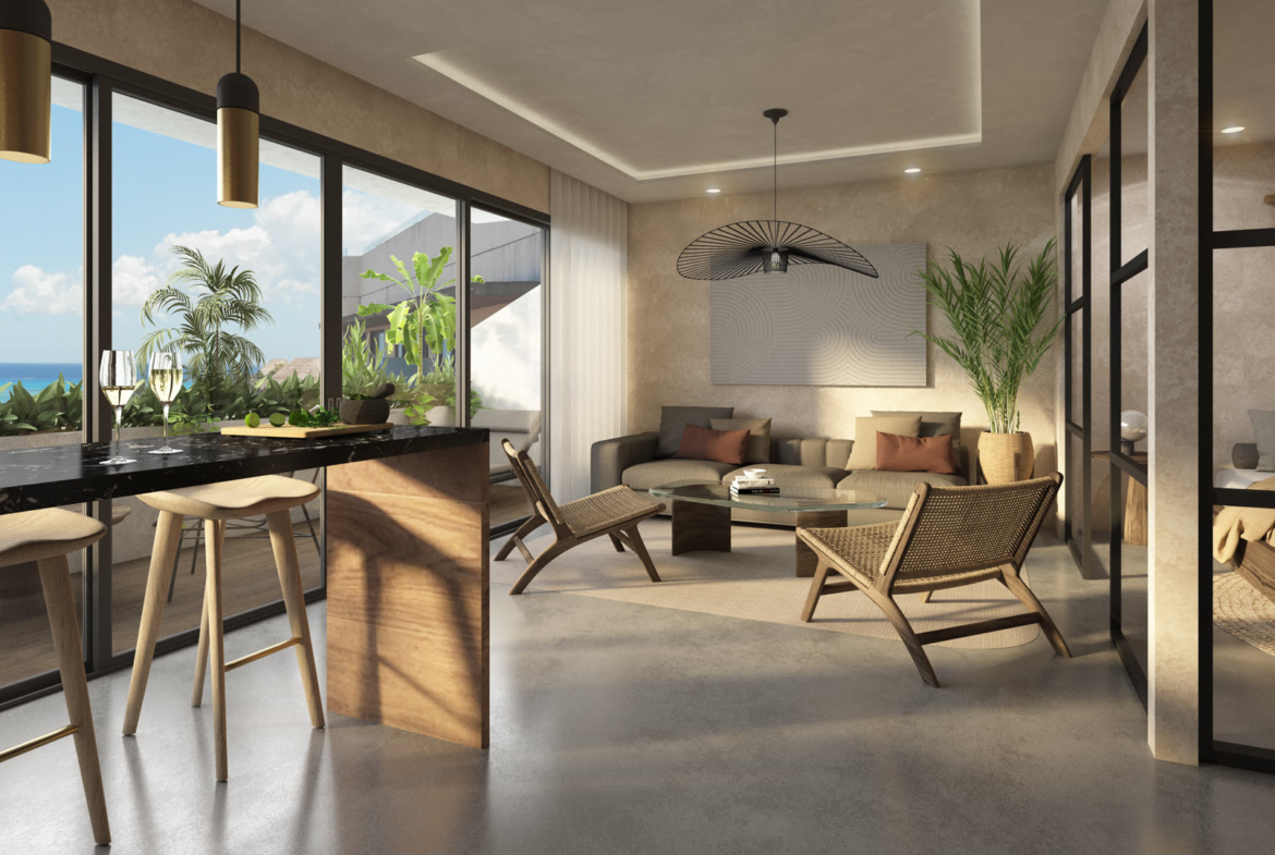 Isabella - terrasse et salon, projet immobilier Team Dan Alex