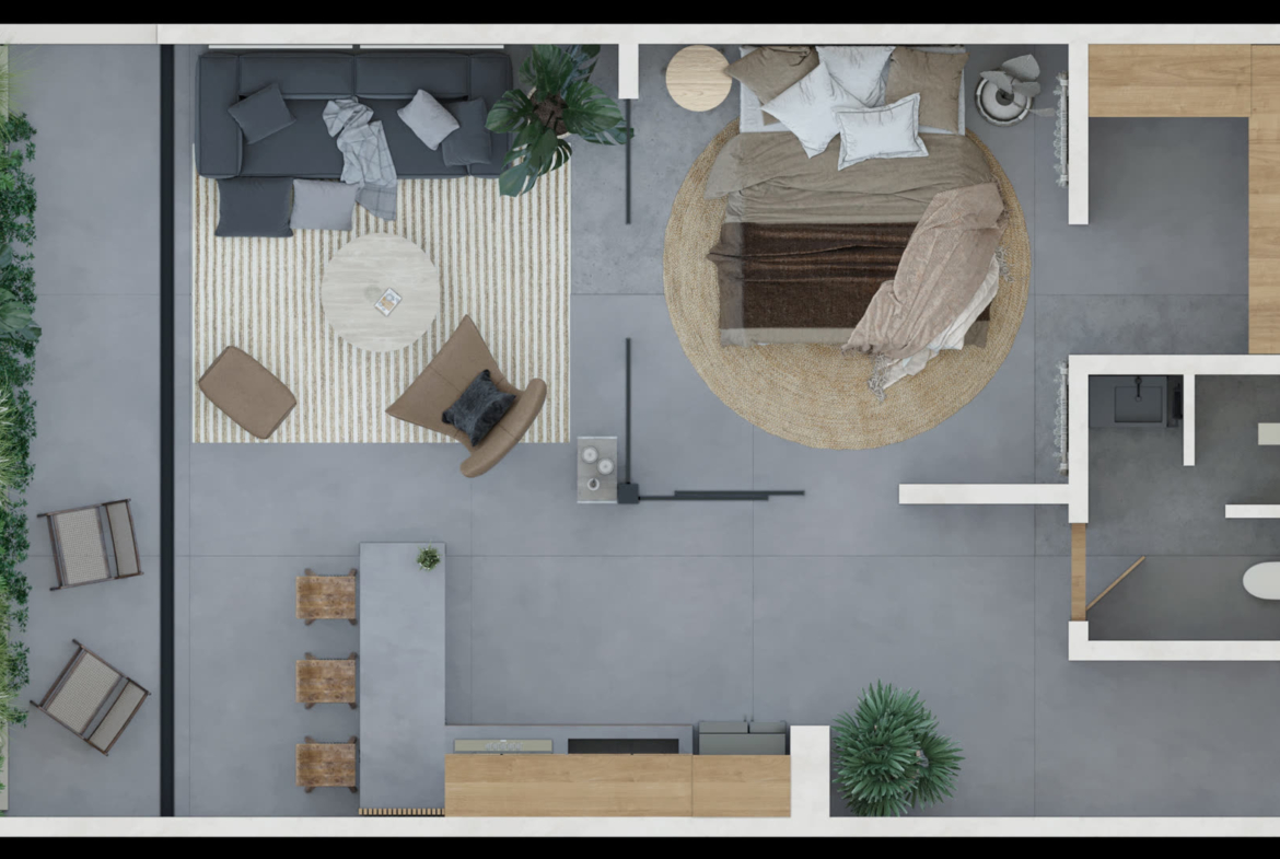 Isabella - plan une chambre, projet immobilier Team Dan Alex