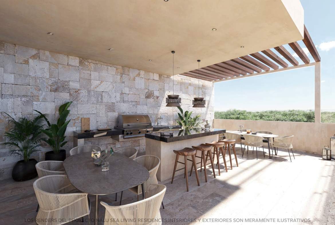 Nálu Sea Living - zone barbecue, projet immobilier Team Dan Alex