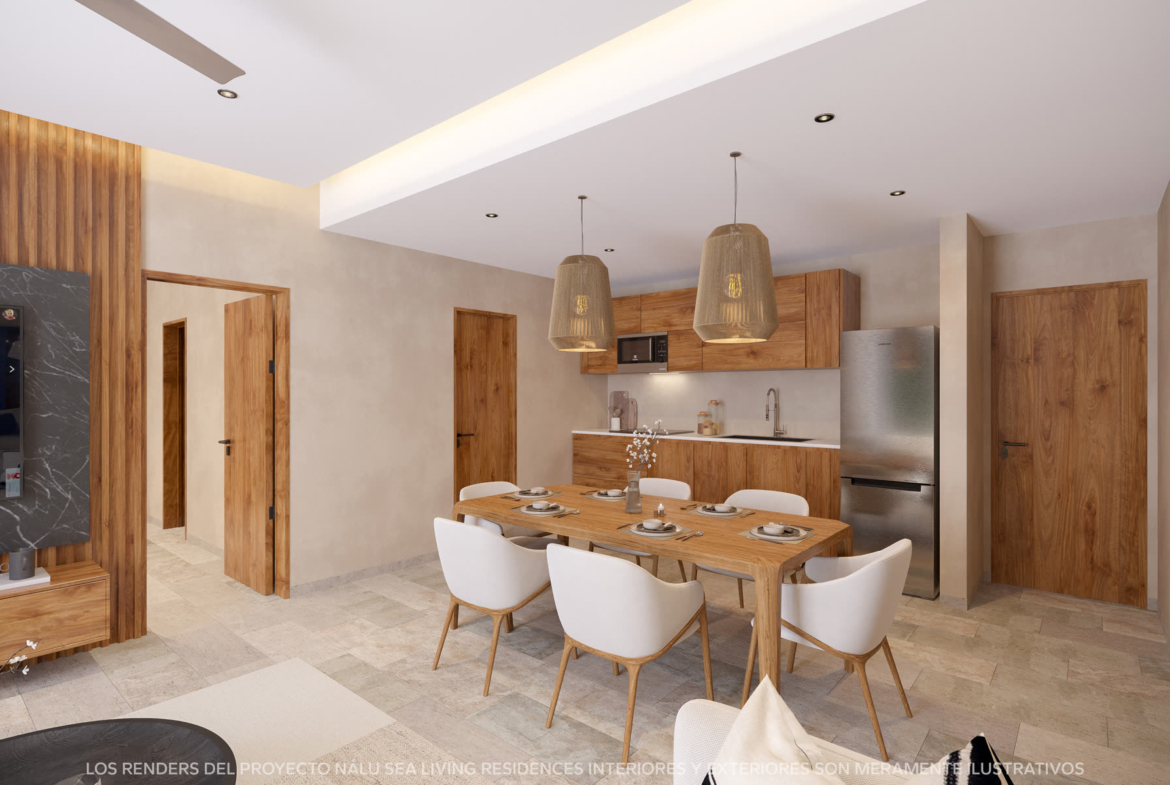 Nálu Sea Living - cuisine une chambre, projet immobilier Team Dan Alex