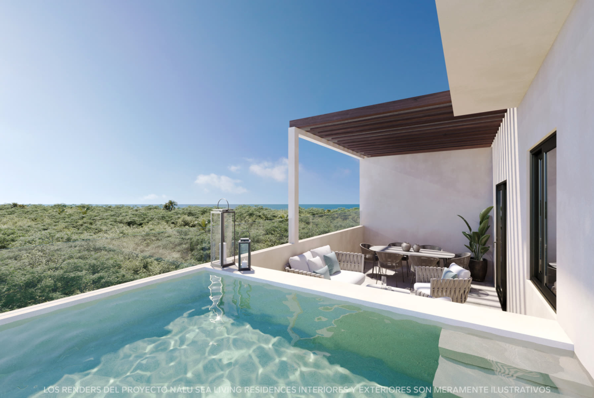 Nálu Sea Living - terrasse penthouse, projet immobilier Team Dan Alex